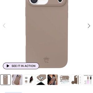 Velvet Caviar Taupe Silicone Phone Case and wristlet for iPhone 17 pro max